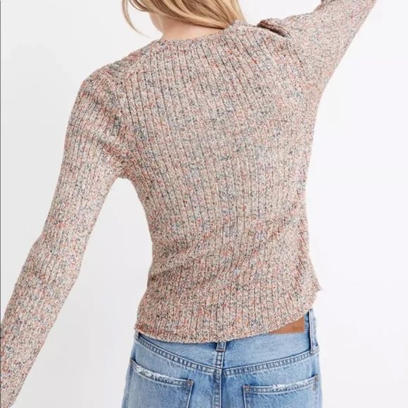 Madewell Marlbed Shrunken Ribbed Cardigan Sweater XS V-Neck - Picture 3 of 9